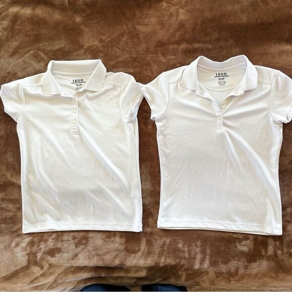 Izod Other - IZOD Girls Set of 2 Classic White Polo Shirts School Uniform Size 7-8